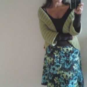 Skirt, jacket, sweater